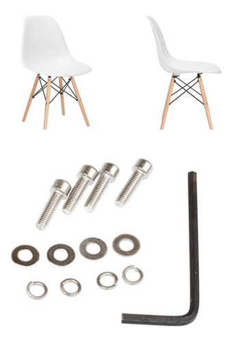 Kit Parafusos Fixação Do Assento Eames Eiffel (2 Cadeiras)