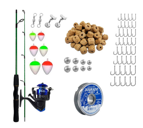 Kit De Pesca Completo 6kg 1 Vara 1,20m 1 Molinete E Itens