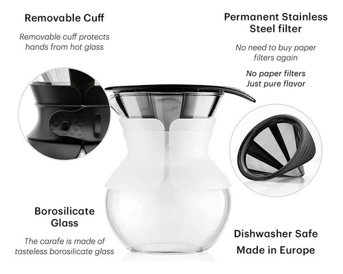 Bodum Pour Over Coffee Maker, 17 Ounce, .5 Liter, Cork Ba...