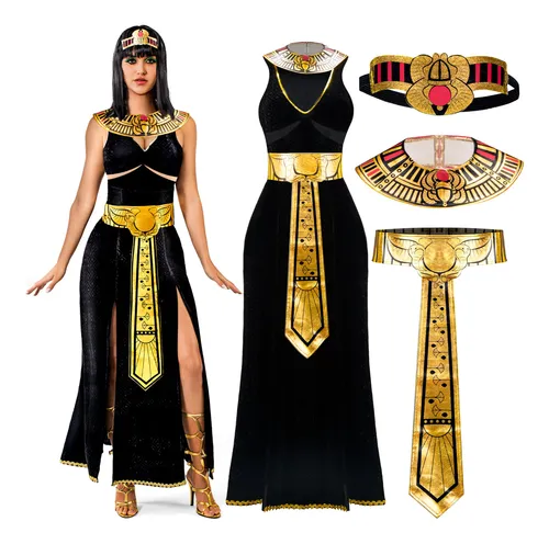 Conjunto De Disfraz De Cleopatra Para Mujer, Con Collar,