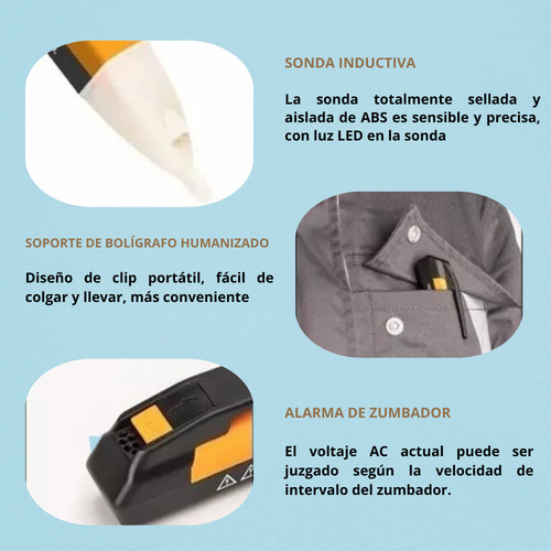 Probador De Voltaje Cat Iii 1000v 90-1000 Ac Kit De 4 Piezas