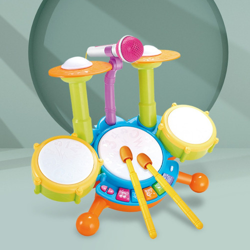 Juego De Batería Para Niños Con Baquetas Y Micrófono,