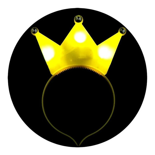 Combo Vincha Led Corona Reina Amarilla X 10 Unidades