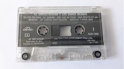 Cassette El Único / Adrian Y Los Dados Negros (sin Caratula)