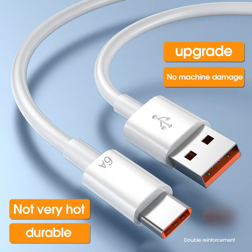Cable De Carga Rápida Usb C, 66 W, 6 A, Cable De Carga Rápid