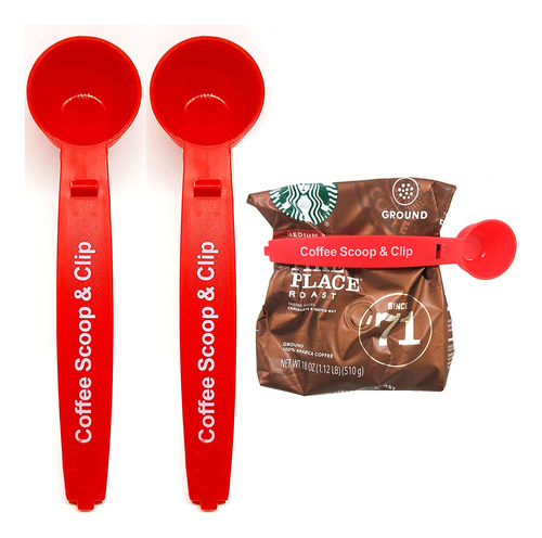 2 Pieza Plastico Scooper Coffee Scoop Bag Clip Cucharada Te