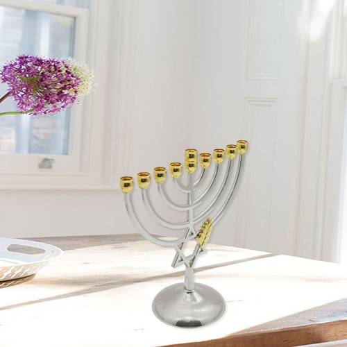 Candelabro Tradicional De Janucá, Con 9 Ramas, Con Forma De