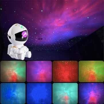 Proyector De Estrellas Con Diseño De Astronauta Negro .