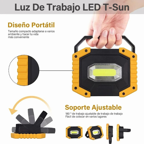 2 Piezas Led Cob Linterna Luz De Trabajo, 30w 2000lm Lámpara