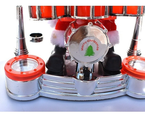A Navidad Santa Claus Tocando El Saxofón Con Adornos