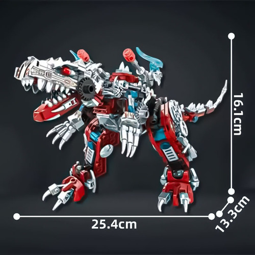 Dinosaurio Rex Transformable Jurassic Park 2en 1 Kit Armable 396 Dinosaurio Plateado 2 En 1