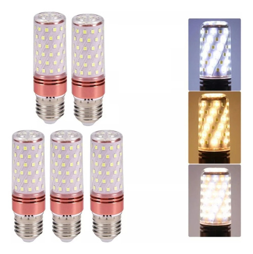 Lâmpada 4500k Super Led 16w Milho E27 3 Cores Bivolt 5 Peças