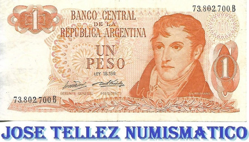 Bottero 2305 1 Peso Ley 18188 Serie B Mb+ Palermo