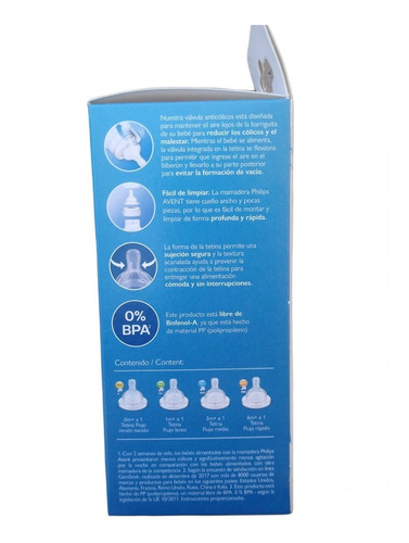 Imagen 6 de 8 de Set Avent 4 Tetinas Para Mamaderas Classic Anti-colic