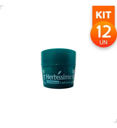 Kit Com 12 Desodorante Herbíssimo Antitranspirante 55g