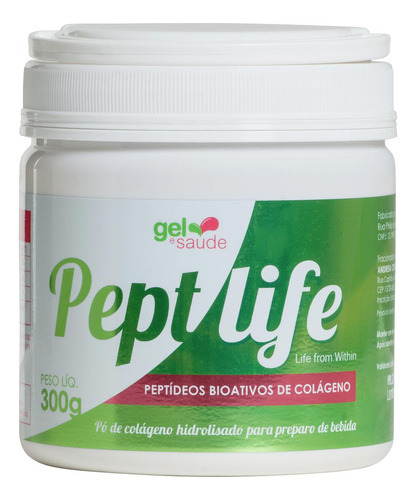 Peptídeo De Colágeno Peptlife 3000 Da-300g-articulações