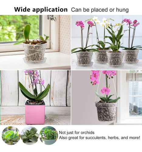 Maceta Para Orquídeas, Paquete De 6 Macetas Para Orquídea...