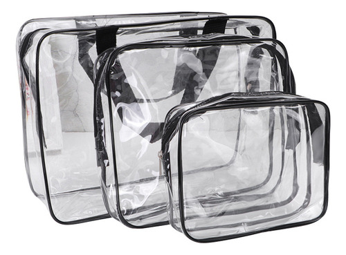 Bolsas De Viaje Y Maquillaje De Pvc Transparente: Juego Dura