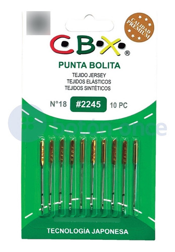 Agujas Cbx Punta Bolita 2245 Familiar Recta Nro 18 X Paquete