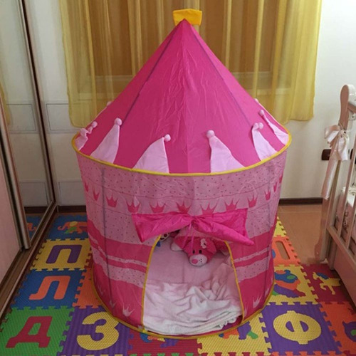 Imagem 2 de 4 de Barraca Toca Infantil Castelinho Tenda Rosa Dobrável Top!