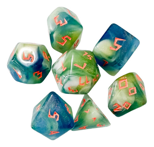 3 X 7 Dados Poliédricos Acrílicos Para Fiesta, Estilo D