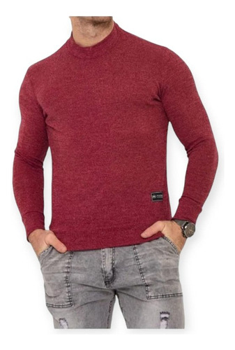 Sweater De Hombre Cuello Alto  Waffle Suave Super Abrigados