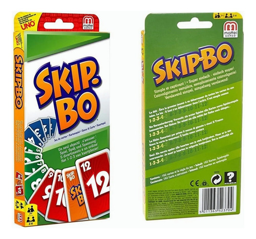 2024 Uno Mattel Games Uno: Skip Bo Card Juego Familiar