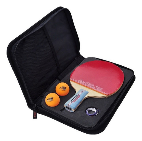 Raqueta De Tenis De Mesa Dhs Hurricane-i Tournament Penhold Rojo/ Negro Tamaño Del Grip