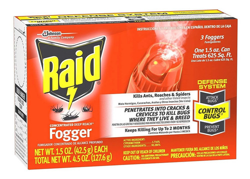 Raid Concentrado Deep Reach Fogger, 1.5 Oz, 3 Ct (pack - 1)