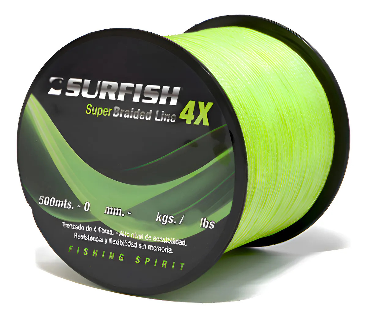 Multifilamento Surfish 0.16 Mm 4x 500mt 15lb 4 Hebras Bobina Color Verde