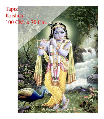 Tapiz Deidades Krishna 100 Cm X 70 Cm.