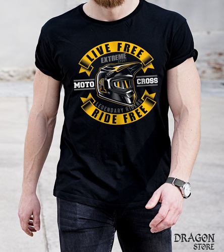 Imagem 1 de 6 de Camiseta Free Motocross Motociclista Moto Cross Promoção