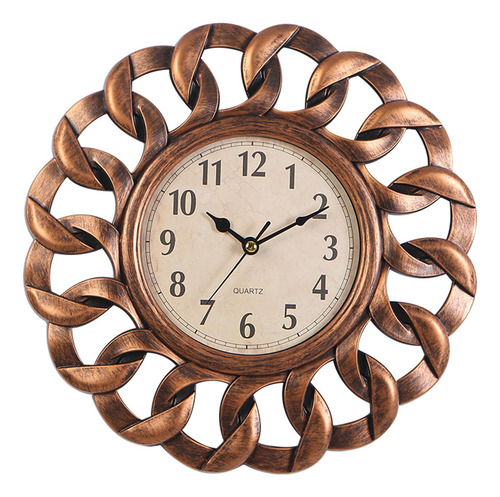 Reloj De Pared Retro Decorativo Fácil De Leer Bronce
