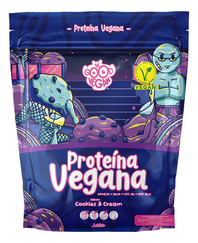 Proteina Vegana The Good Vegan Sabores Sabor Cookies Y Cream