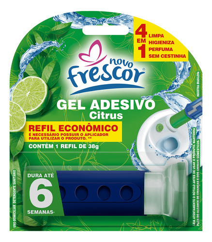 Refil Detergente Sanitários Gel Adesivo 38g Frescor 12 Un