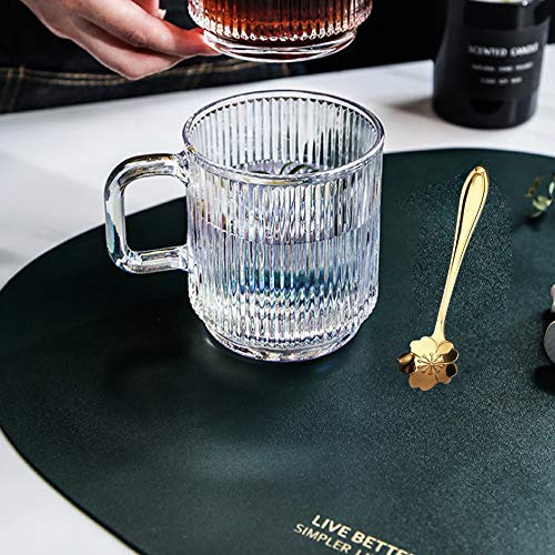 Taza De Café Iridiscente Transparente Con Tapa Y Cuchara De