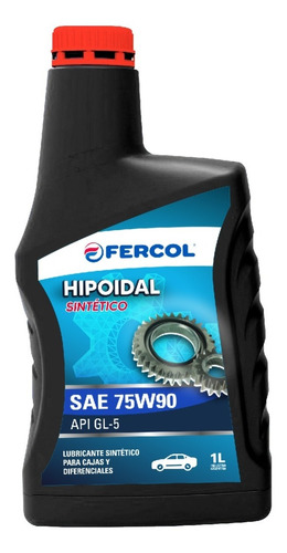 Imagen 1 de 8 de Aceite Fercol Hipoidal Sintetico 75w90 X 1 Lt