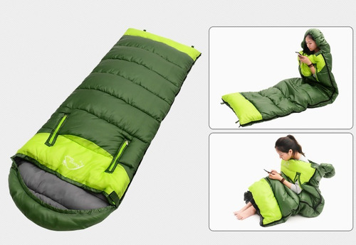 Sleeping Bag Bolsa De Dormir Parejas Izquierdo O Derecho Color Verde