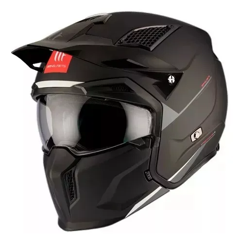 Casco Moto Abierto Modular Mt Streetfighter Solid - Fas Mot