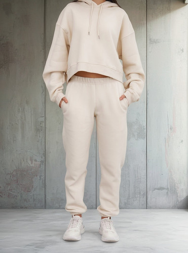 Pantalon Jogger Frizado Con Bolsillos - Talles S M L