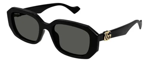 Óculos De Sol Gucci Preto Gg1535s 001-54 Lente Cinza