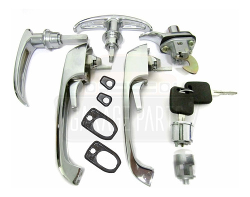 Imagem 1 de 4 de Kit Maçanetas Externas Portas Cromada Kombi Clipper Até 97