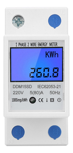 Medidor Digital Kwh 80a Ddm15sd Con Luz Led