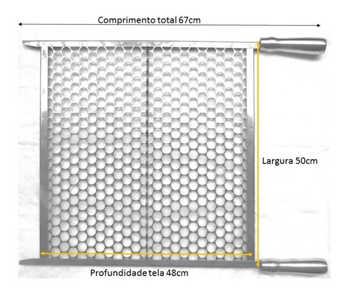 Grelha Moeda Inox Para Churrasco 40x48, 45cm Ou 50cm Largura