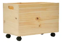 Comprar Cajón Juguetero Caja Madera Maciza Organizador Ruedas Pino