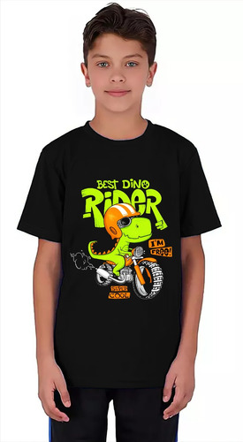 Polera Niños Diseño Dinosaurios - Moto Dtf Cod 001