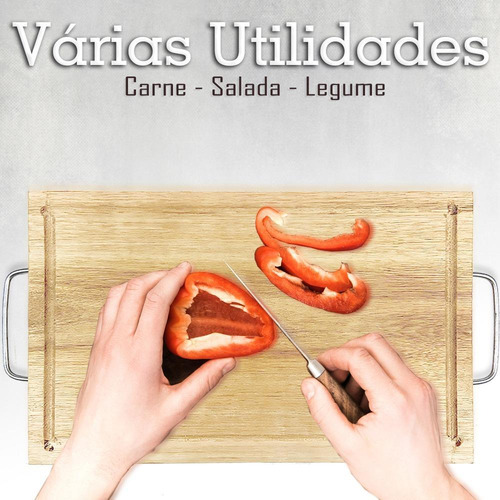 Tabla de barbacoa rústica mediana para servir carne de hamburguesa