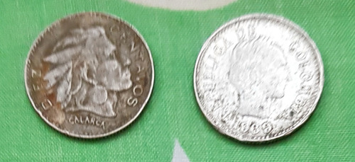 Dos Monedas De 10 Centavos De Colombia. 1959 Y 1969.