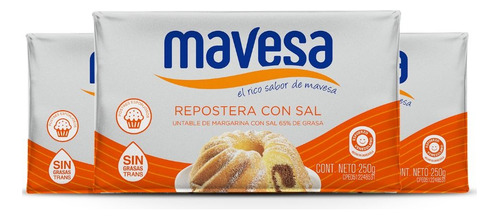 Margarina Repostera Mavesa 250gr Pack 3 Und