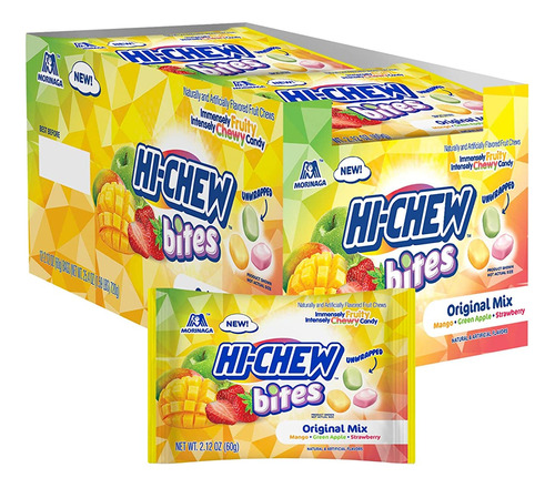 Hi-chew Bites Original Mix, Paquete De 12 Bolsas, 2.12 Onzas